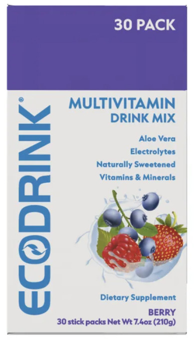 EcoDrink Complete Multivitamin Drink Mix, 30 Packets, BERRY