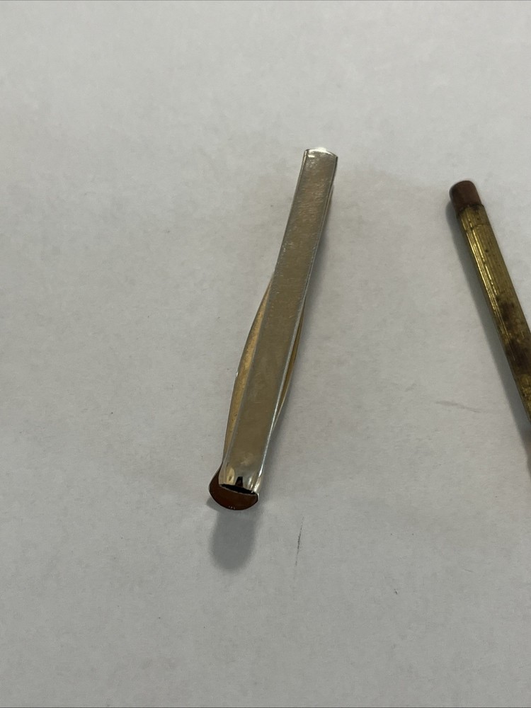 Swank Gold Plated Tie Clip w/Removable Tiny 1.1mm Mechanical Pencil Inside—(A)