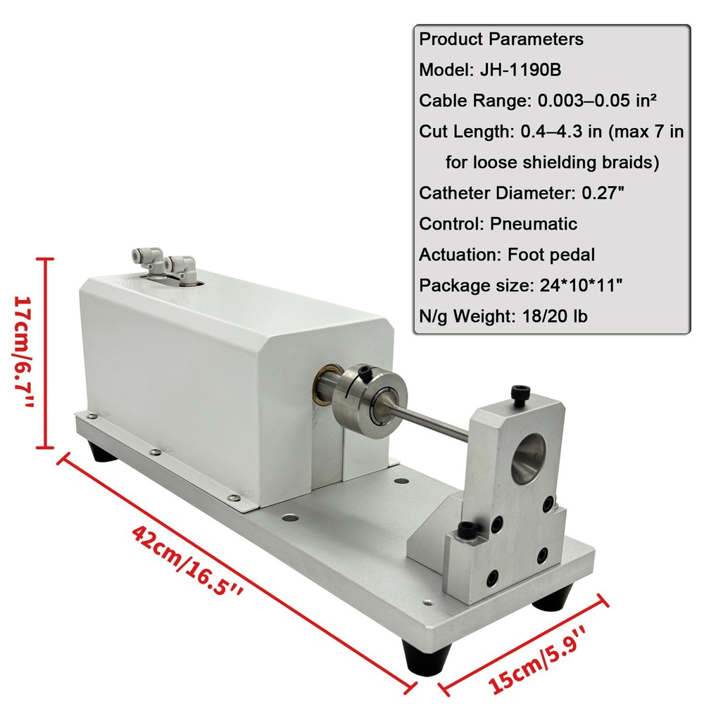 Pneumatic Cable Shielding Mesh Ring Cutter (2-35mm², 10-110mm Length)
