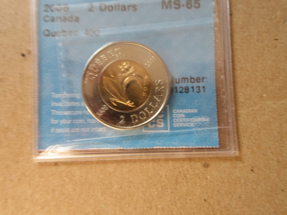 2008 Canada QUEBEC Toonie Two Dollar Coin. UNC. CCCS MS-65 (RJ)