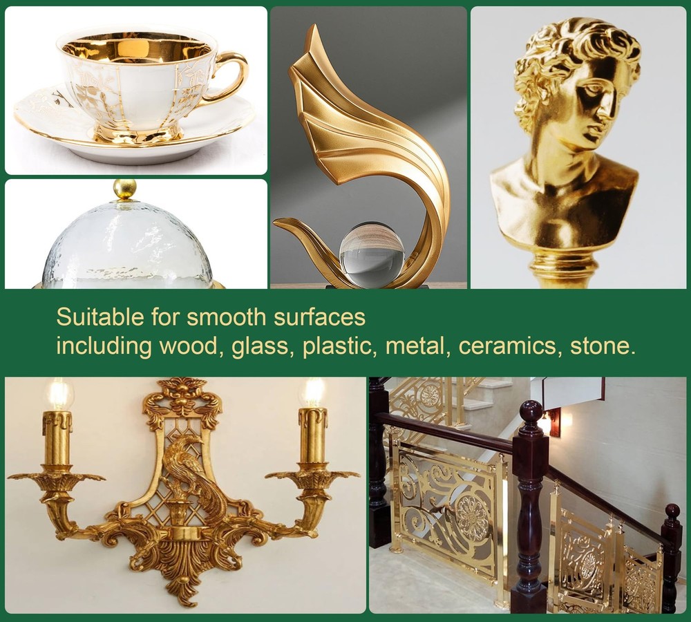 Gold Leaf Kit, 100ml Gilding Adhesive and Gloss Varnish