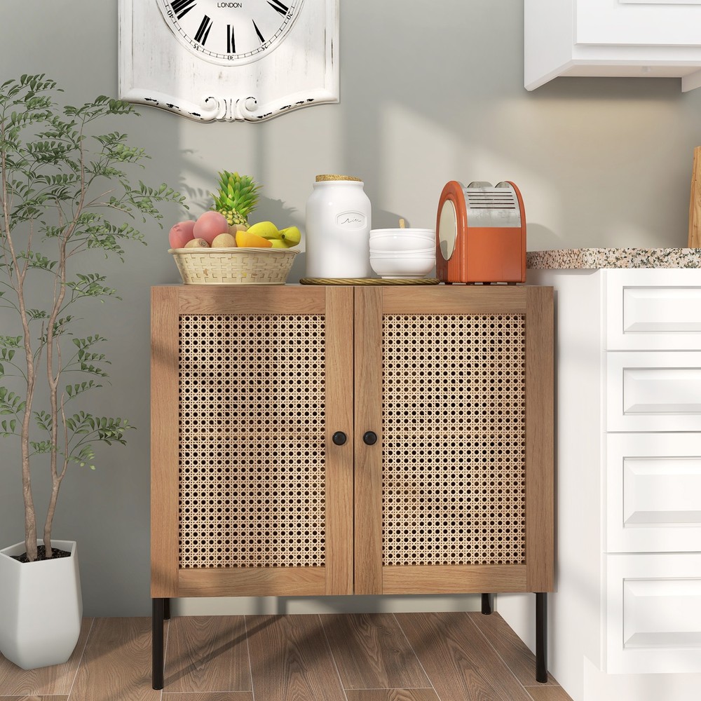 Kitchen Storage Cabinet Buffet Sideboard w/ 3-Position Adjustable Shelf Oak