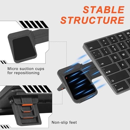 Adjustable Ergonomic Keyboard Stand Riser for Desktop, Non-Slip Holder, Orange