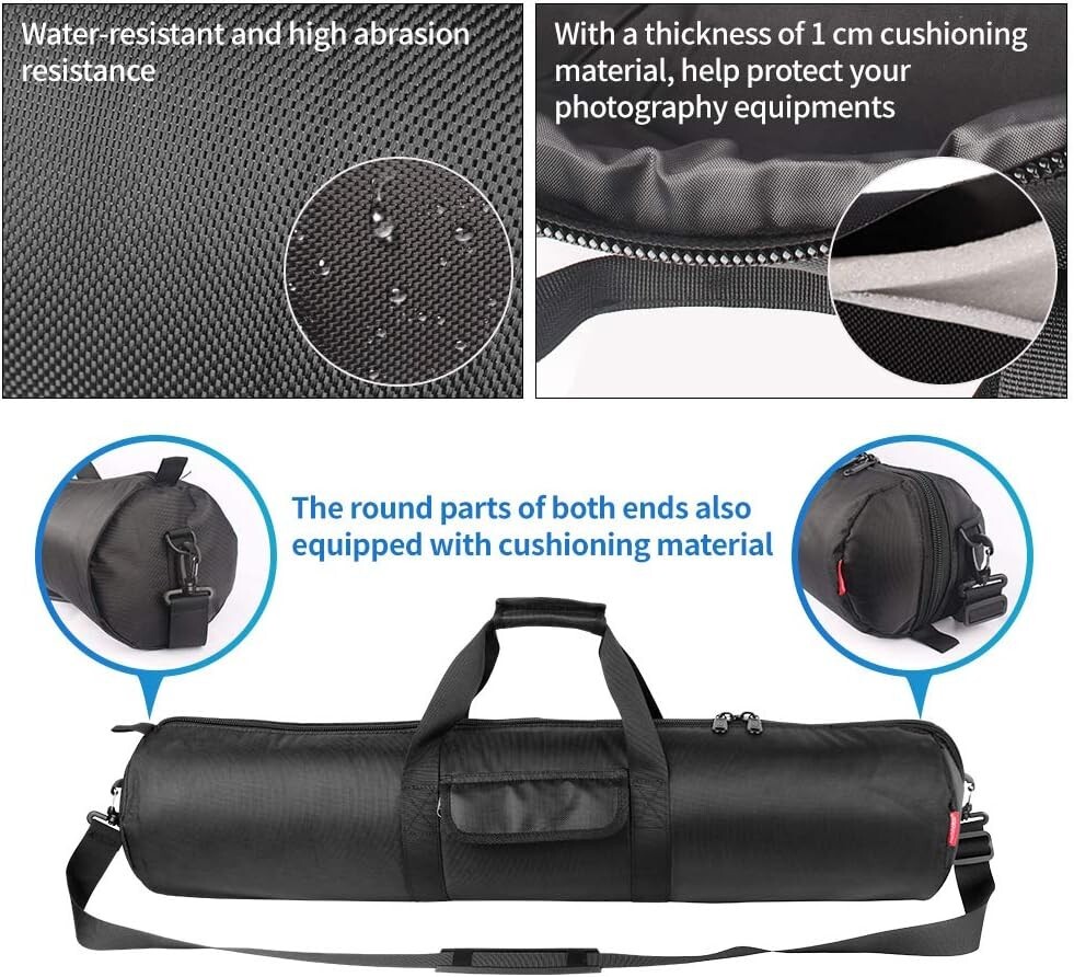 Lightweight 31.5x7x7 Tripod Case with Two Zippered Pockets & Durable Straps