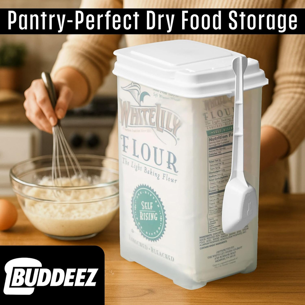 Flour and Sugar Container - 3.75 Quart All Purpose Kitchen Organization and Stor