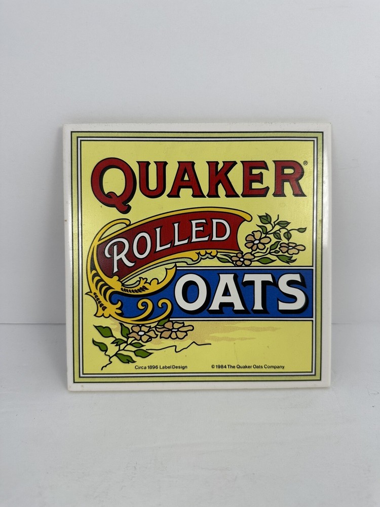 Quaker Rolled Oats 1984 Decorative Wall Tile Circa 1896 Label Design