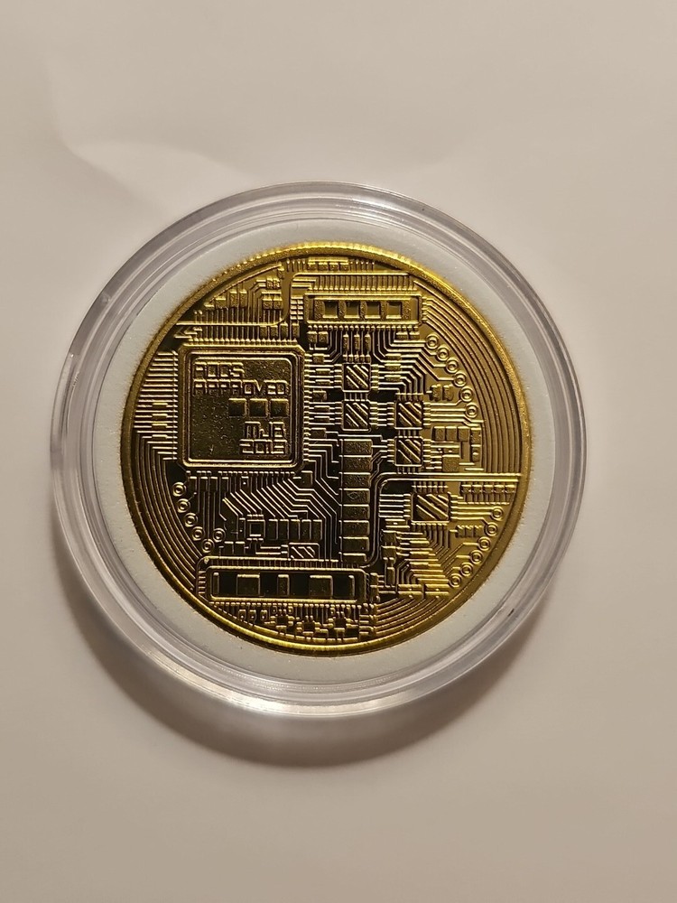 BITCOIN COMMEMORATIVE COIN FOR DISPLAY IN PLASTIC CAPSULE