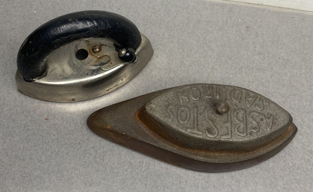 Antique Asbestos Sad Iron Collars Detachable