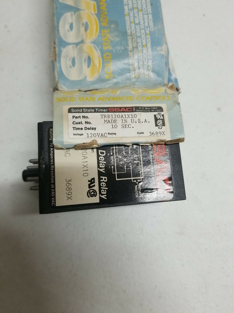 SSAC TRB120A1X10 SOLID STATE TIME DELAY RELAY (NOS)