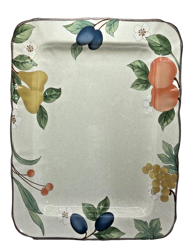 Fruit Panorama by Mikasa 13.75" Rectangular Serving Platter Country Classics