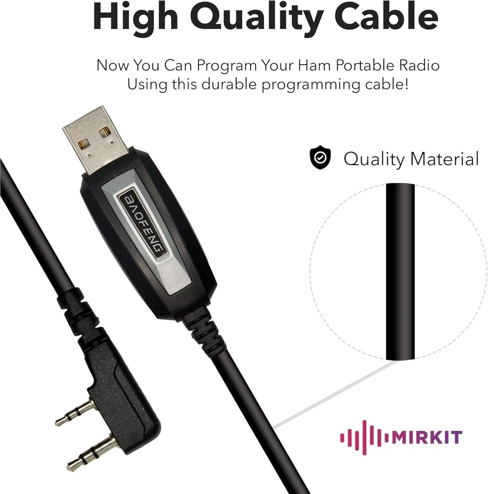 Lightweight USB Programming Cable for UV-5R and BF-888S - Ideal for Amateurs