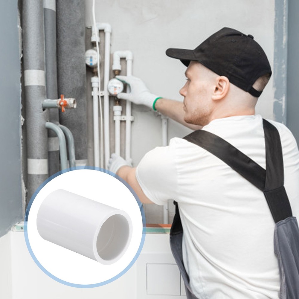 2 Pcs PVC Pipe Fitting 3 Inch Coupling Adapter (Socket x Socket), White