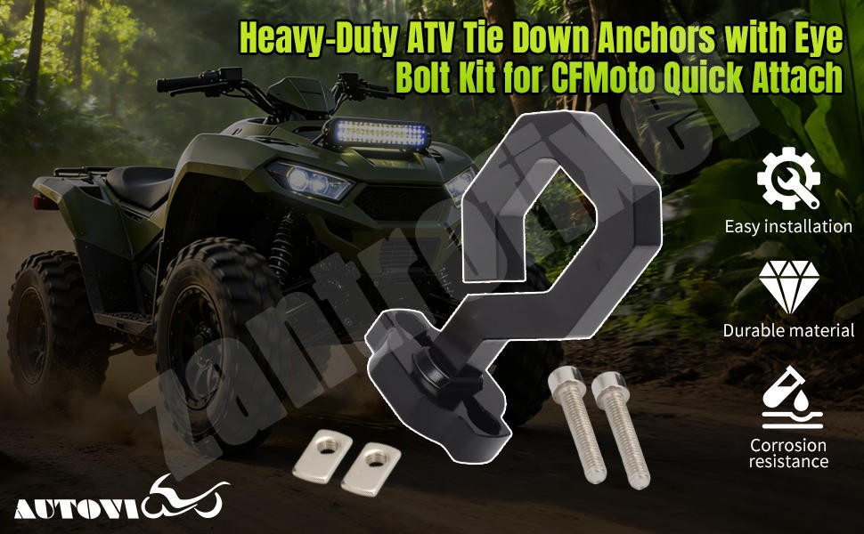 For CFMoto Quick Attach ATV & UTV – 2 Pack Eye Bolt Tie Down & Accessory Anchor