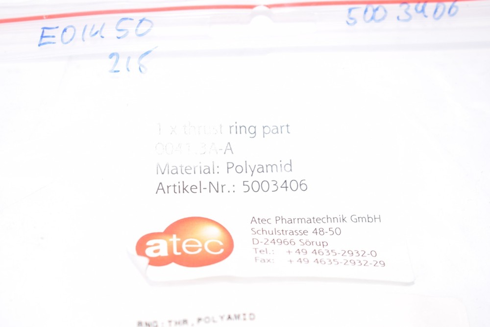 NEW atec 5003406 Thrust Ring 0041.3A-A Material: Polyamid