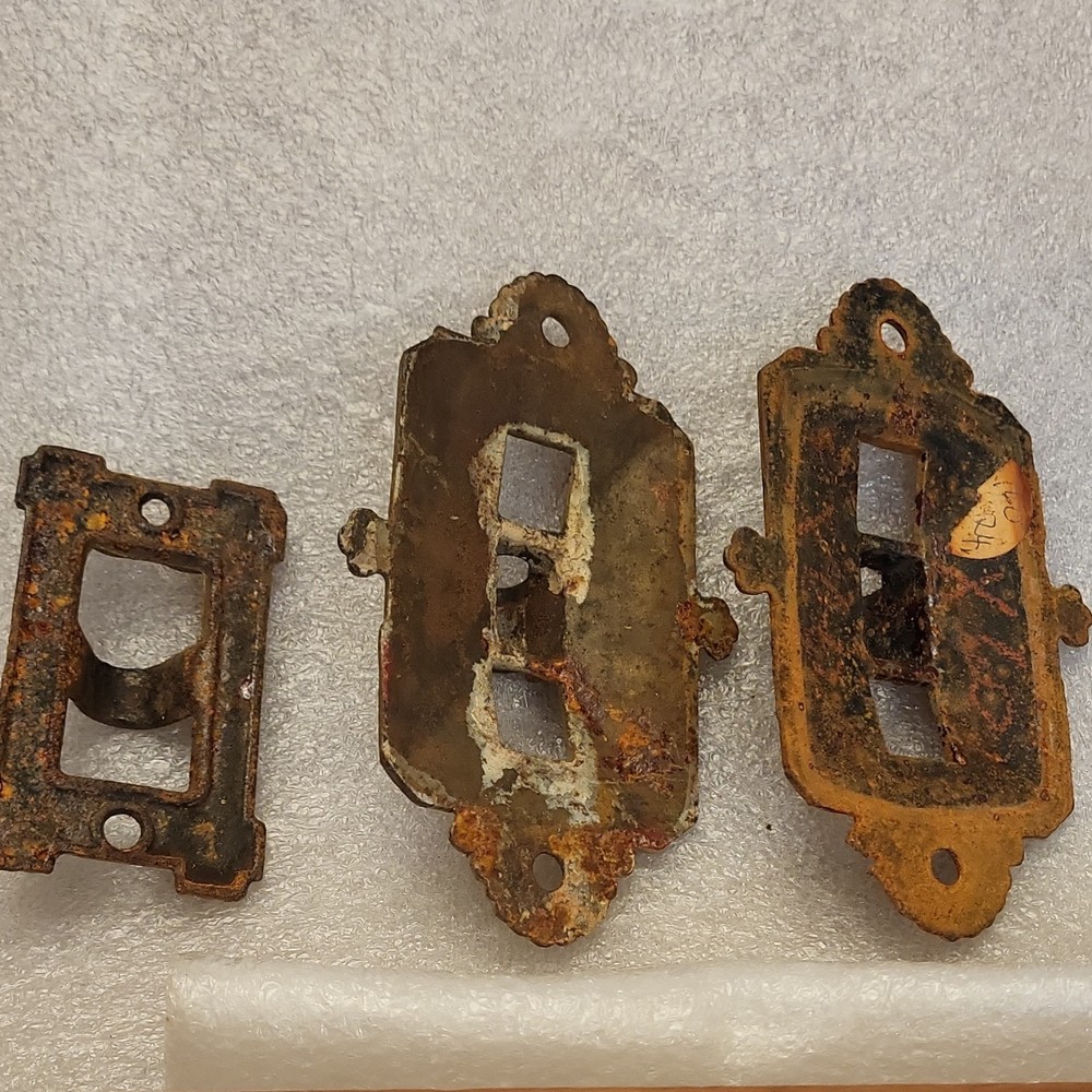 Cast Iron Ornate Wall Plate Set of 3