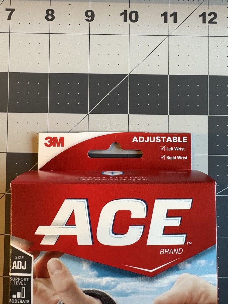 ACE Brand Adjustable Compression Wrist Support. Breathable.