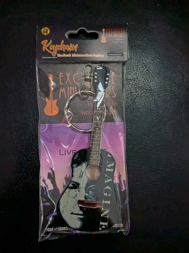 John Lennon • Mini Guitar Keychain 3.5" (Approx Size)
