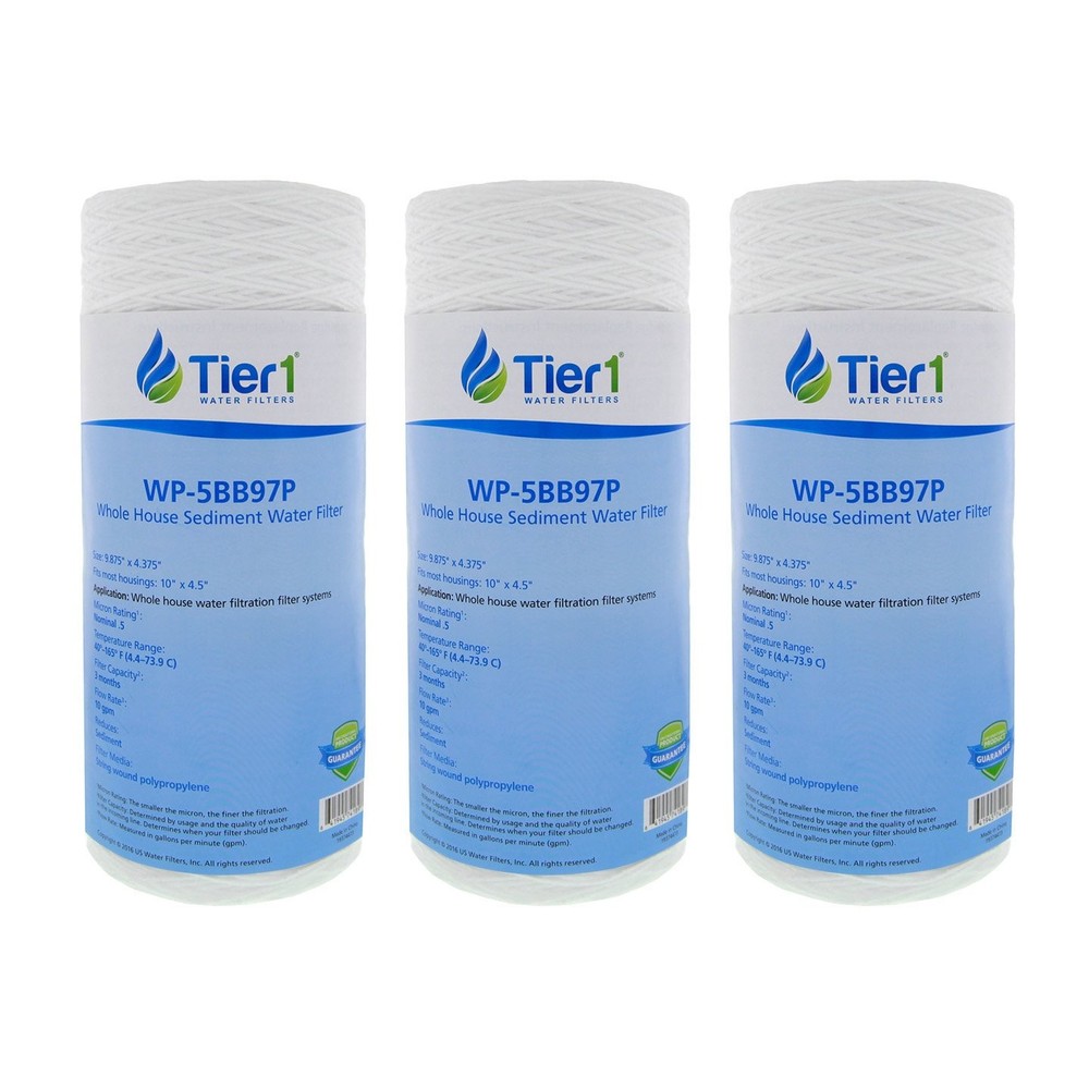 10 x 4.5 Inch WP-5BB97P 0.5 Micron Polyester Sediment Water Filter 3 Pack