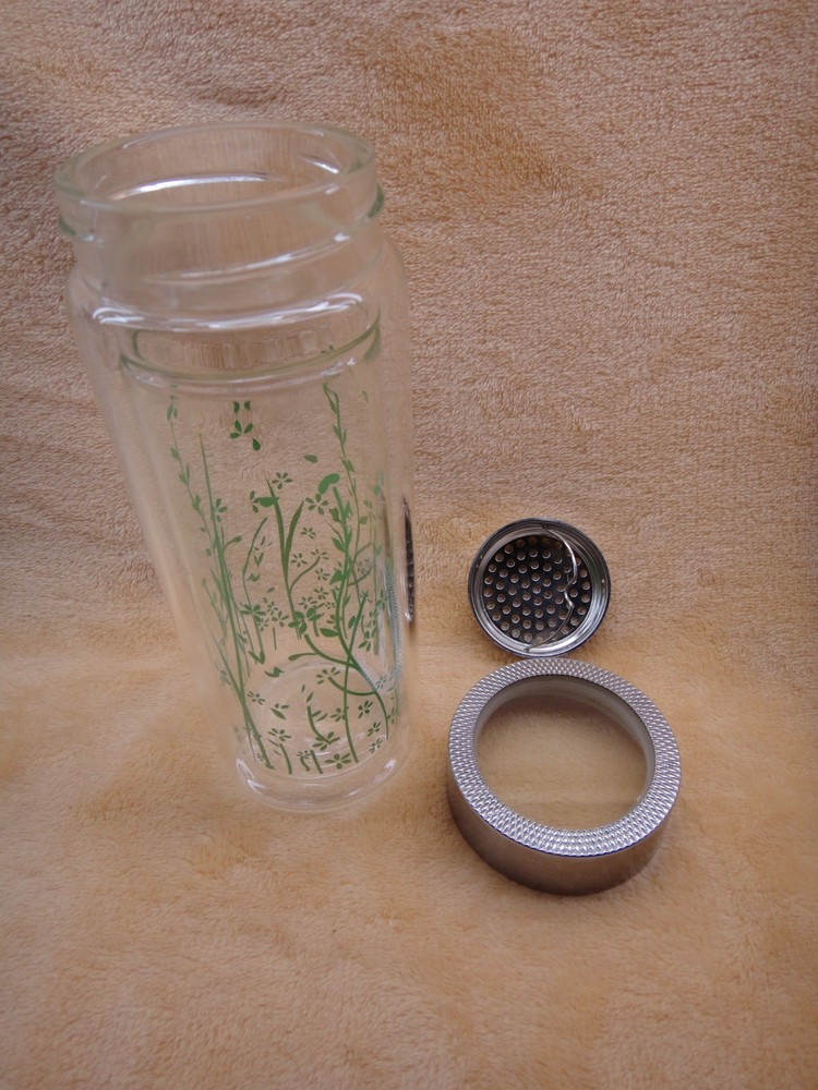 Glass Tea Infuser / Tumbler - Branches Design - Used Once