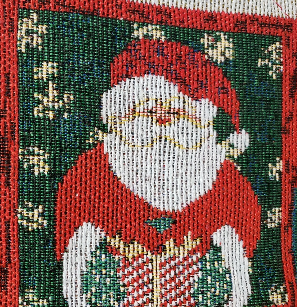 Extra Long Tapestry Table Runner, 13"x72", WINTER,CHRISTMAS THEME PATCHWORK, HG