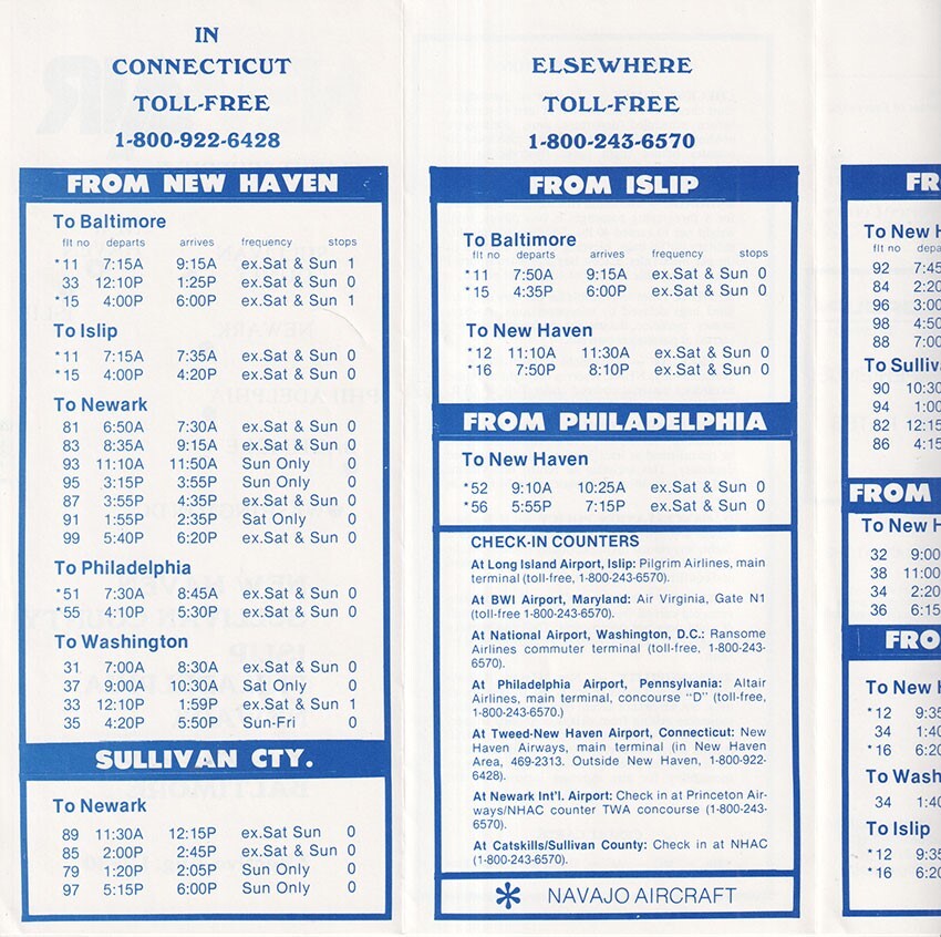 NewAir timetable 1980/08/01