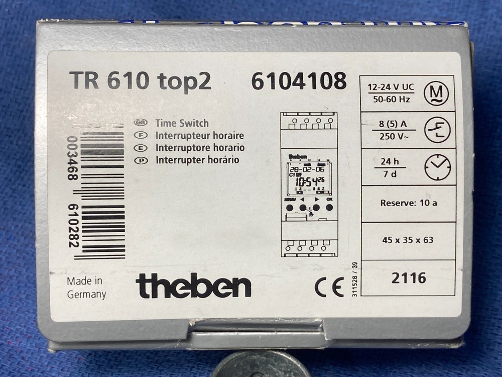 WEEKLY PROGRAM THEBEN 6104108 TIME SWITCH CLOCK OPERATED LIGHT CLIMATE SYSTEM