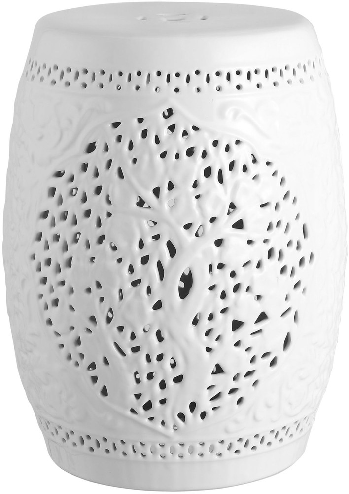 JONATHAN Y Lighting TBL1002 14"W Ceramic Framed Coastal Accent - White