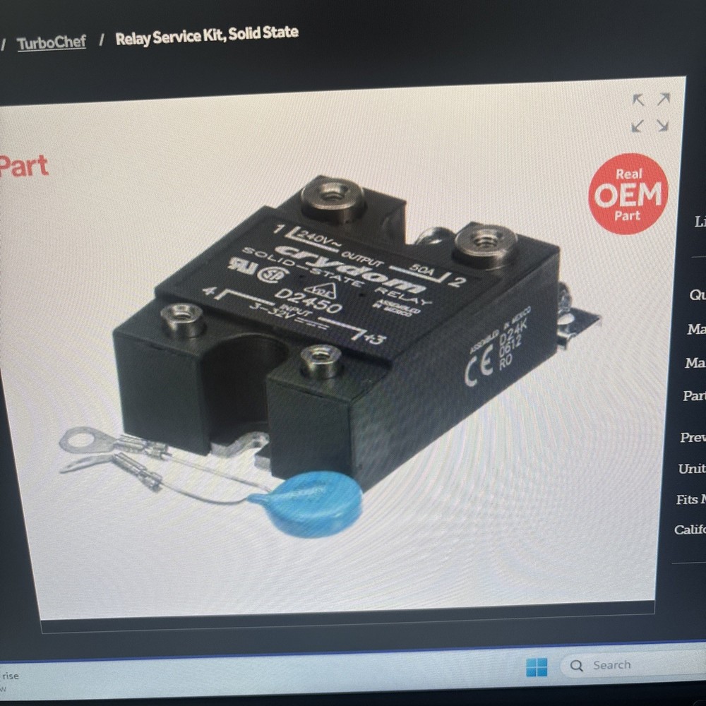 Turbo Chef TC3-3221 Relay Service Kit, Solid State