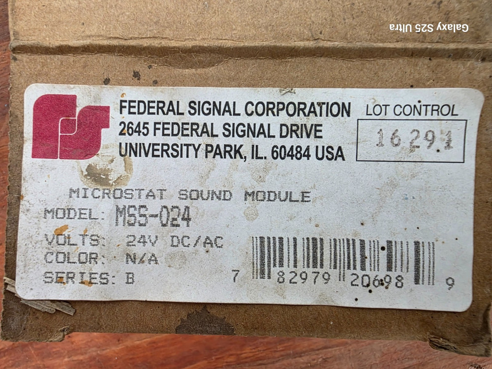 FEDERAL SIGNAL MSS-024 MICROSTAT SOUND MODULE 24V AC/DC