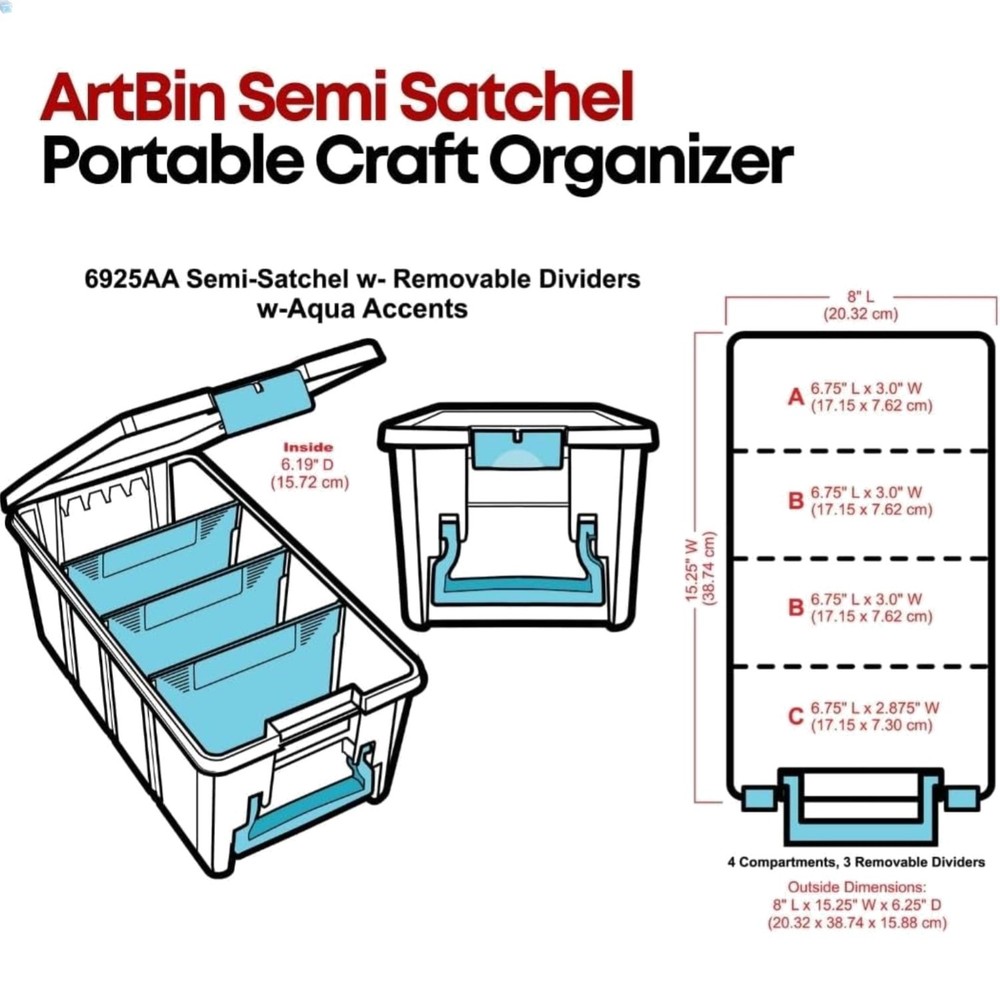 Stackable Waterproof Craft Organizer with Handle and Customizable Compartments