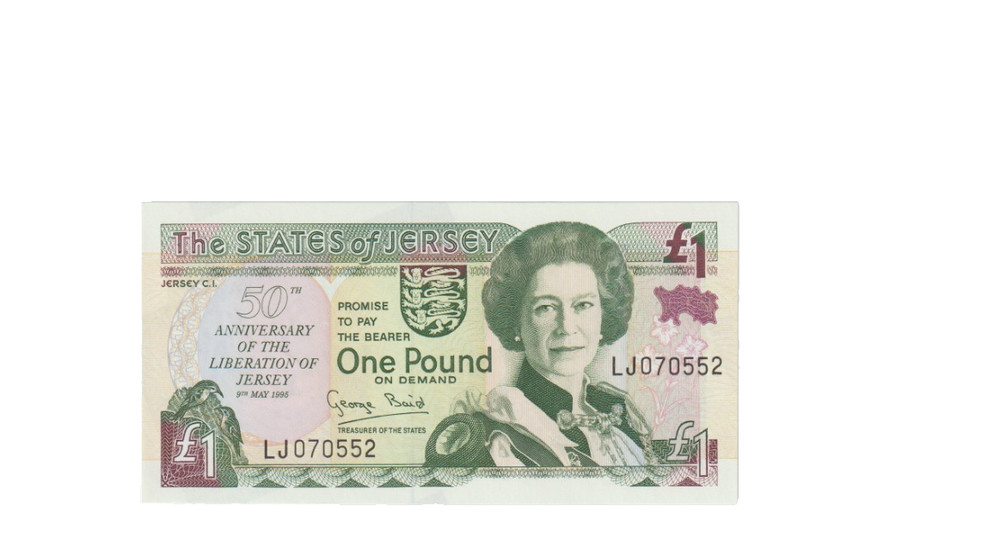JERSEY 1995 1 POUND COMMEMORATIVE BANKNOTE P25 UNCIRCULATED