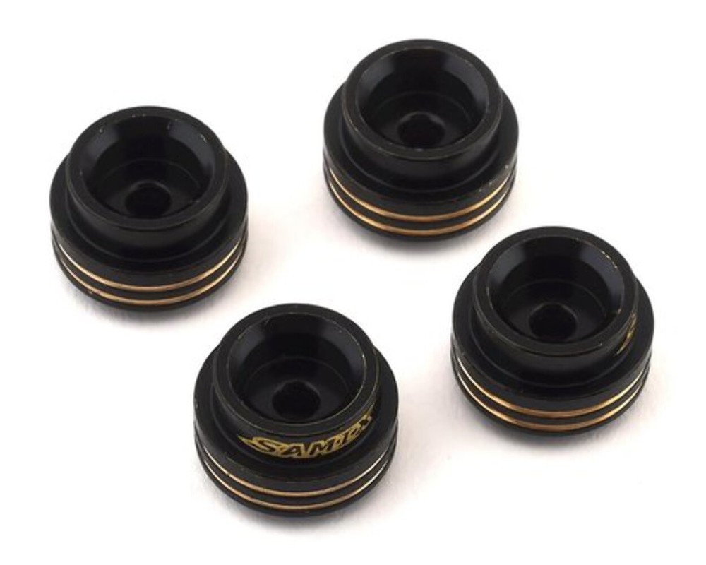 Samix SAMSCX34047 SCX10 III Brass Shock Spring Cups (Black) (4)