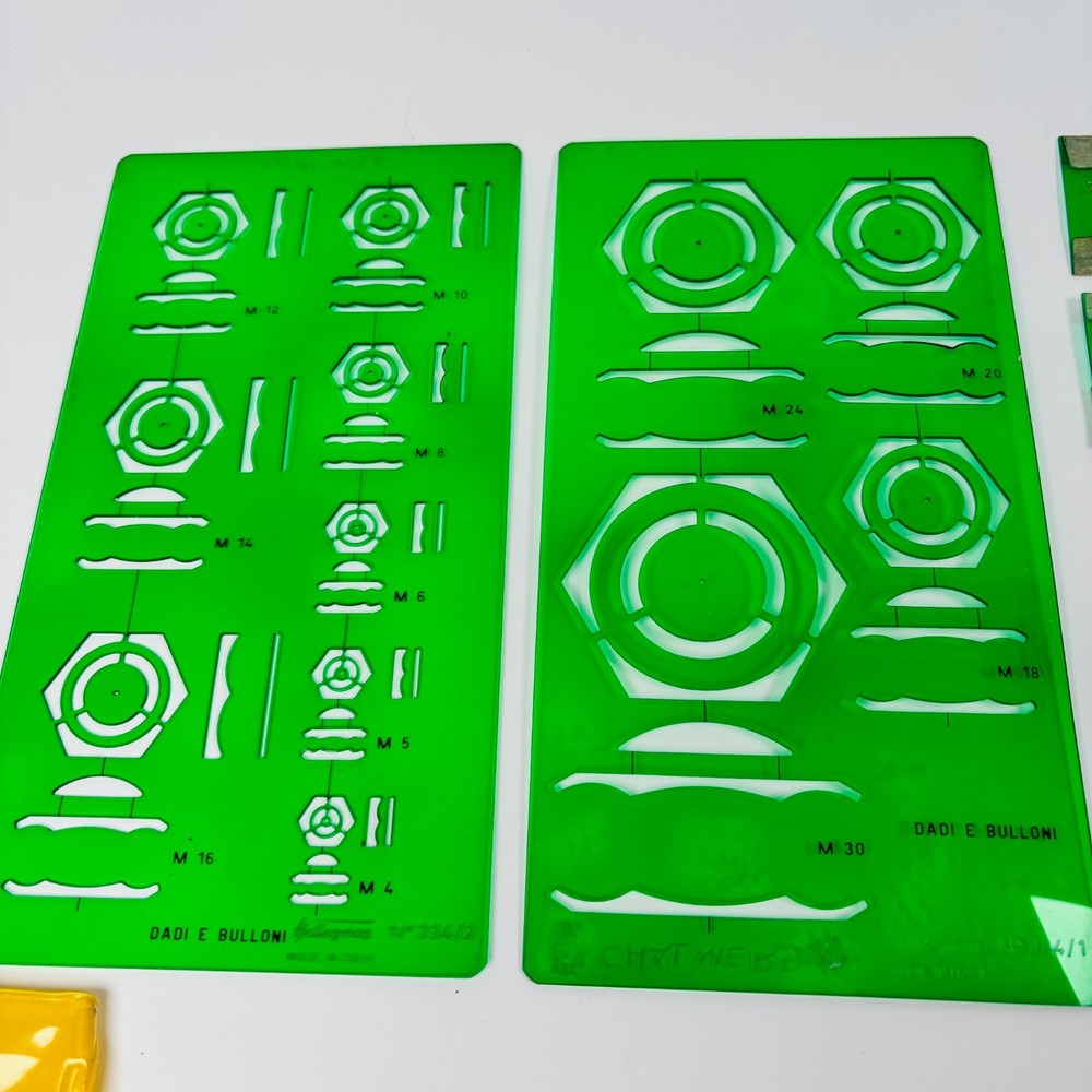 Technical Drawing Stencils Uno Hellerman Timely T-83M Vintage