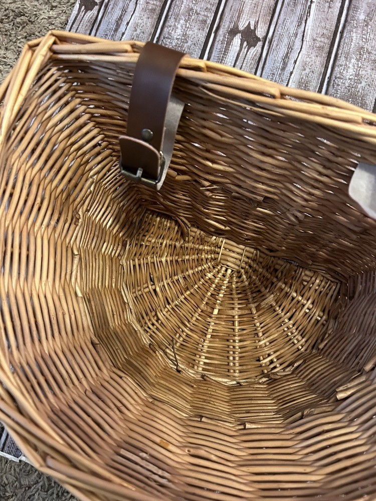 D Shaped Wicker Bike Basket