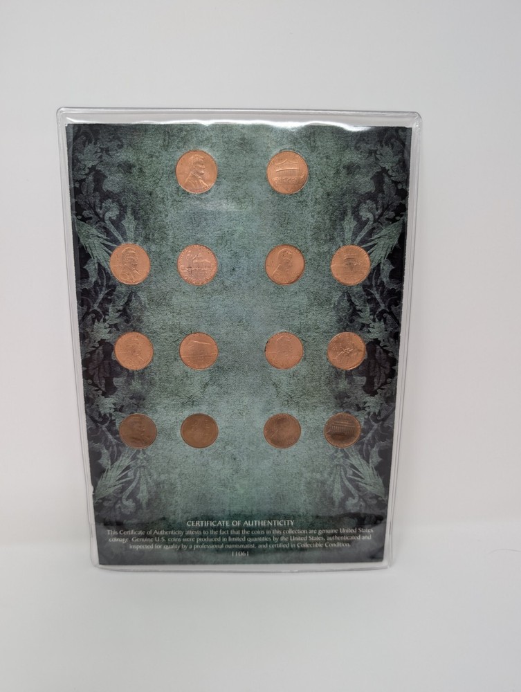 Brilliant Uncirculated Penny Design Collection P & D Mints COA Display