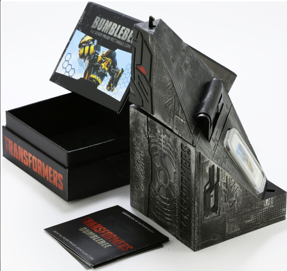 2014 Transformers Bumblebee hologram colored proof silver coin
