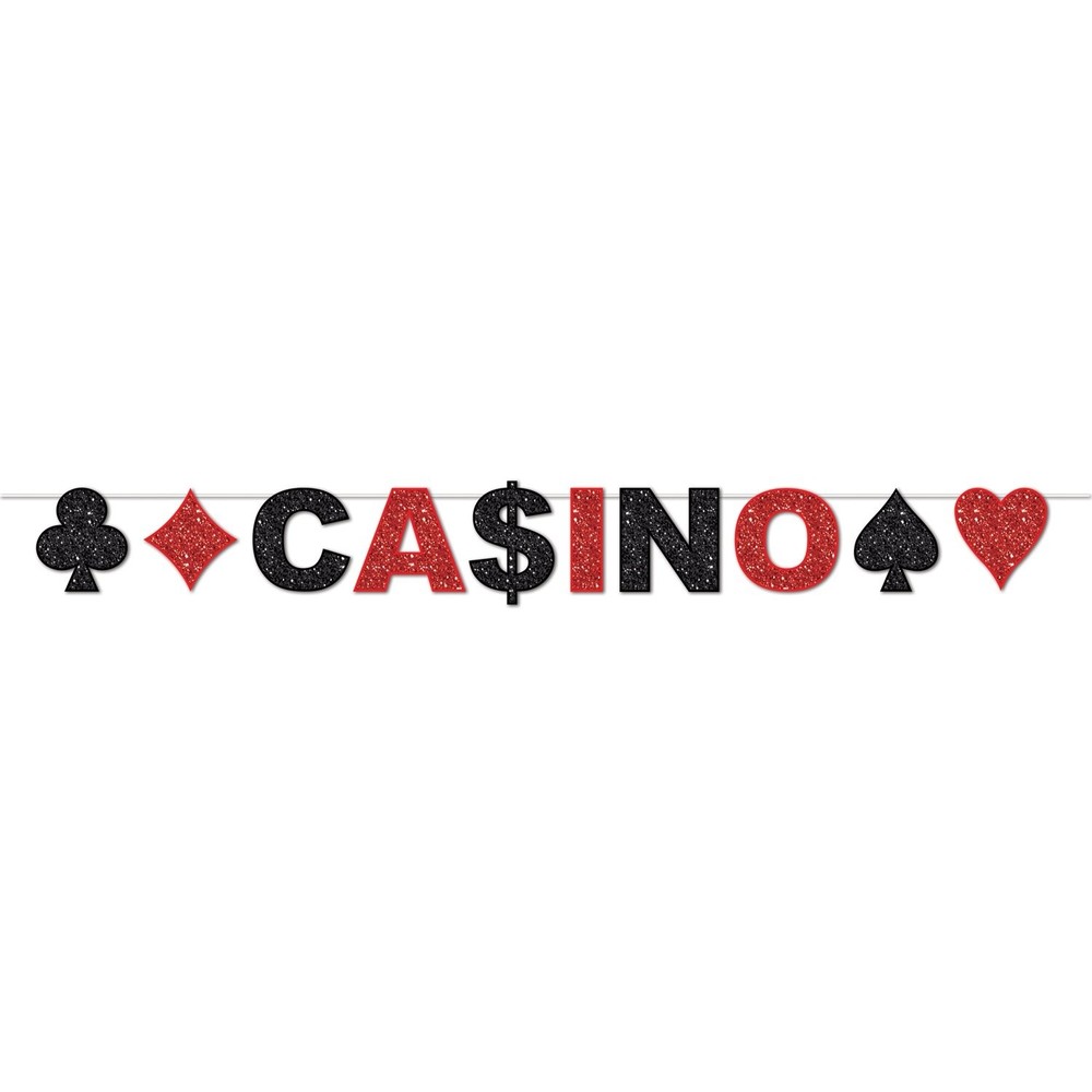 Beistle Glittered Casino Streamer Multicolor 8 1 2 Inch Standard Functional