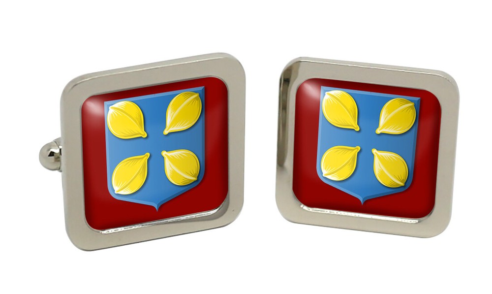 Hilversum (Netherlands) Square Cufflink in Chrome Box