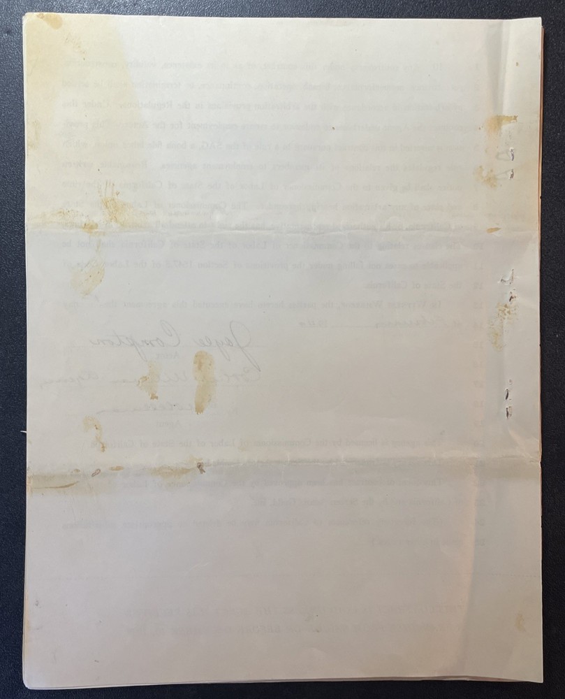 1940 Joyce Compton Signed Hollywod Agency Contract - Actress - COA