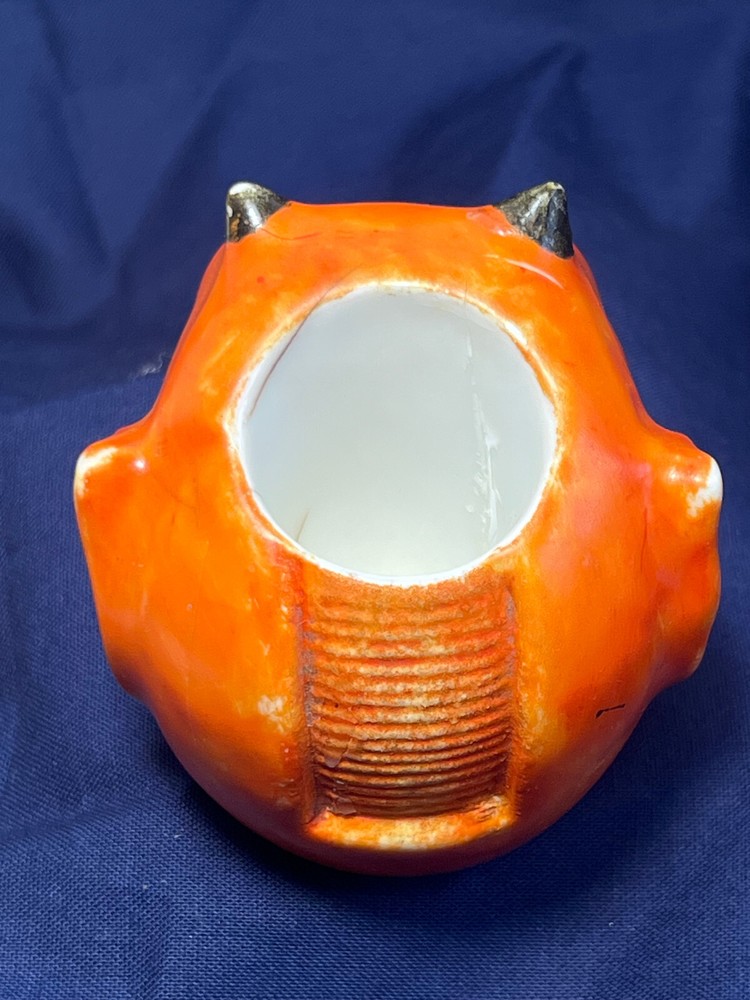 Vtg Devil Matchstick Holder Satan Lucifer Painted Ceramic Fireplace Match Safe