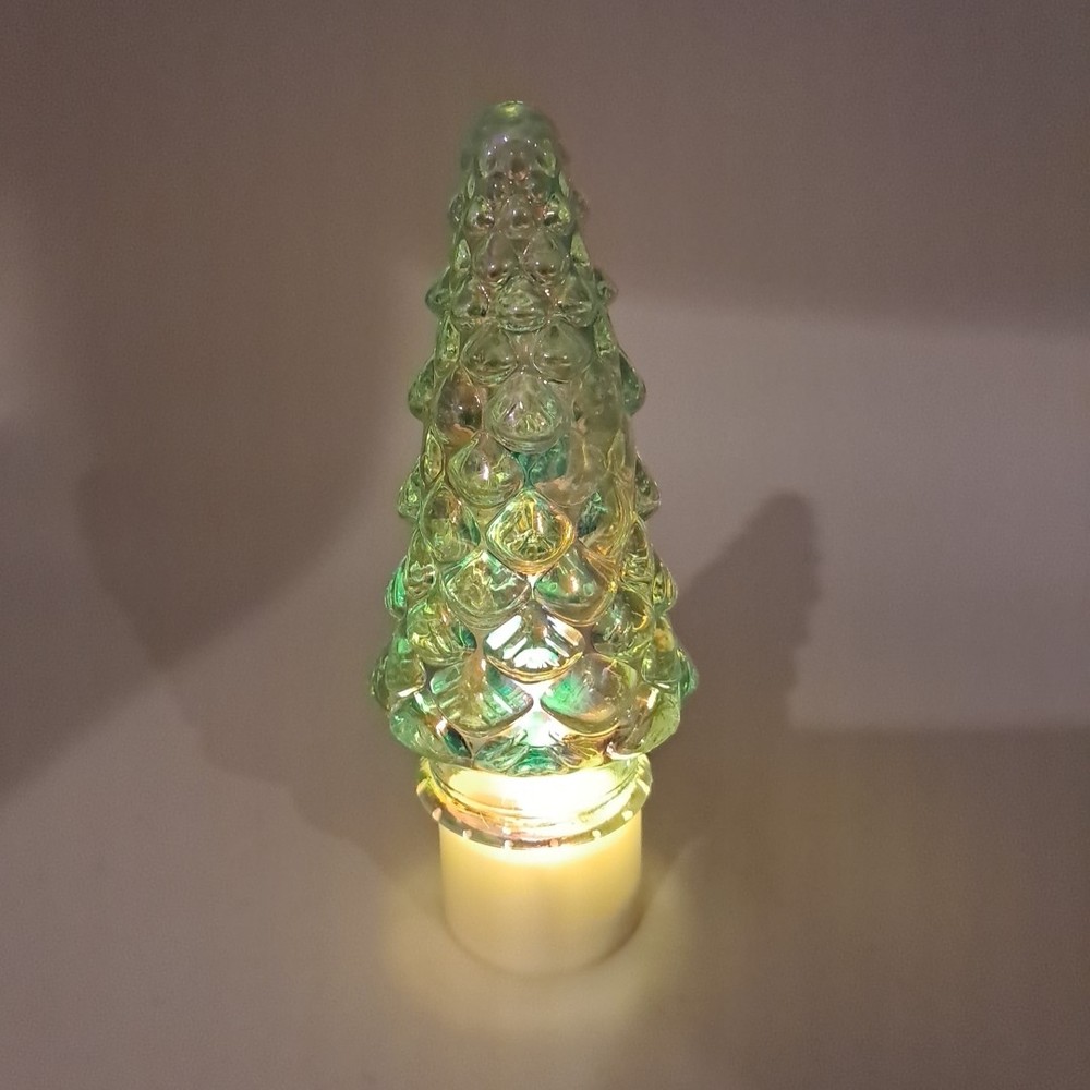 Iridescent Small 4 1/2" Christmas Tree Target? Christmas Assemblage