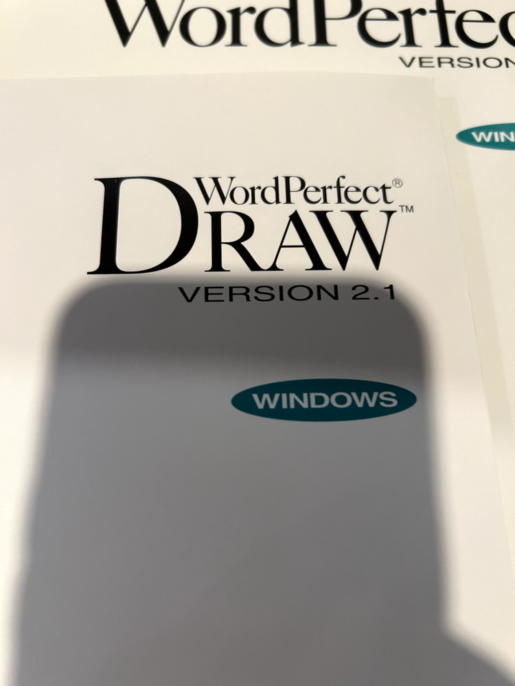 Windows WordPerfect Version 6.0 Word Processor Software, Draw 2.1, & ref chart