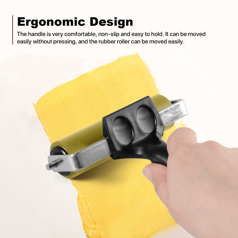 3 Pack Brayer Rollers for Crafting, Vinyl Rubber Roller Brayers, Printmaking ...