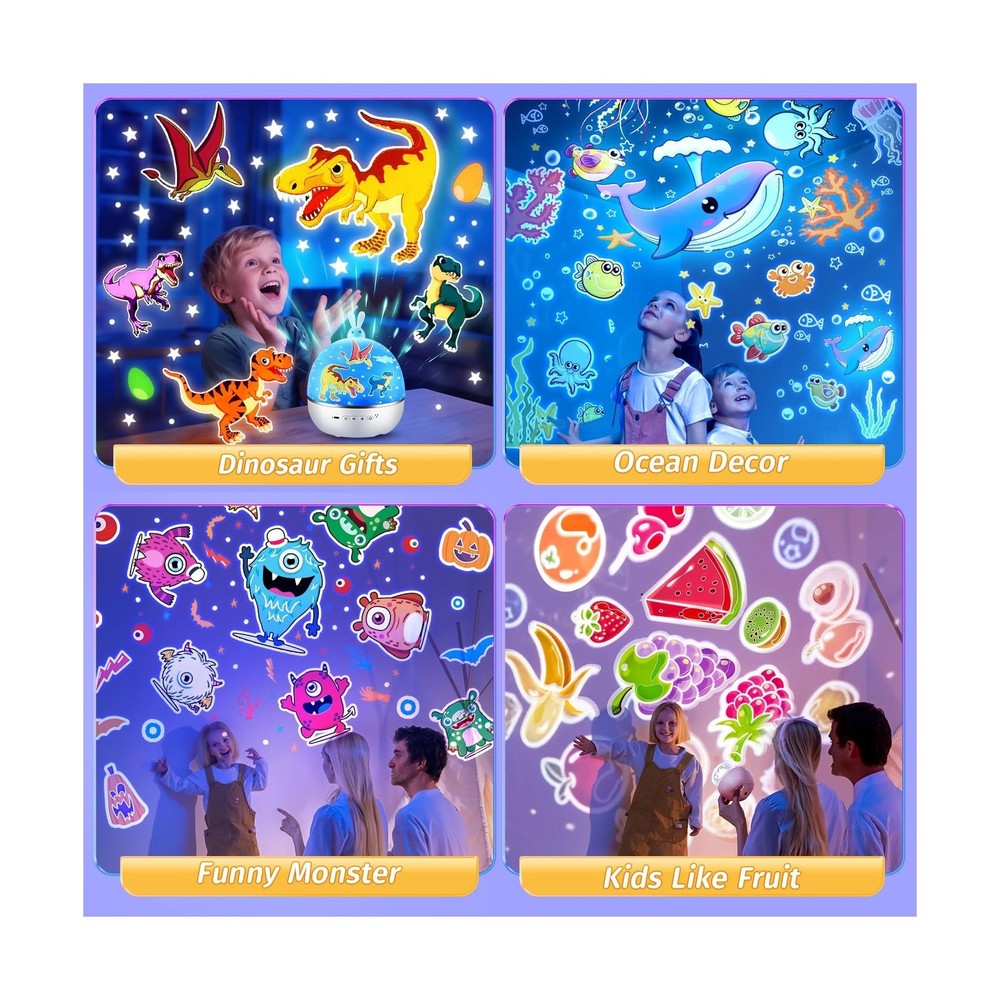One Fire Dinosaur Night Light Projector, with 15 Films & Bluetooth ... Fast Ship