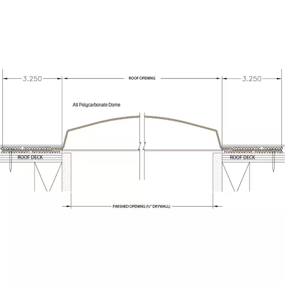 14-1/2 In. X 22-1/2 In. Fixed Self Flashing Polycarbonate Skylight