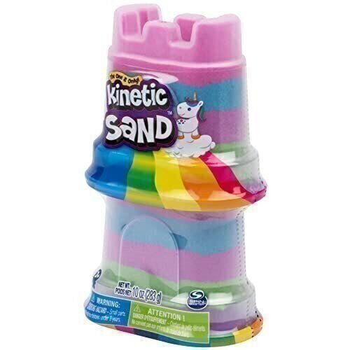 Kinetic Sand, 2-Pack Rainbow Unicorn Multi-Color Double Castle Containers