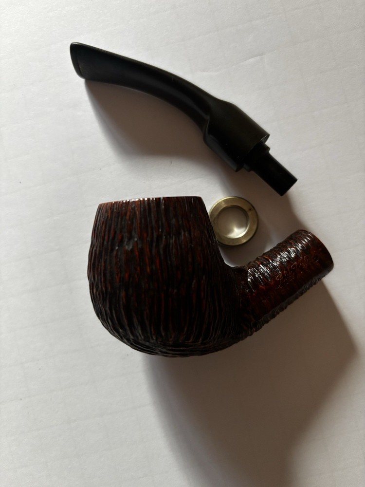 Aldo Velani Rustic Tobacco Pipe Bent Billiard/Brandy