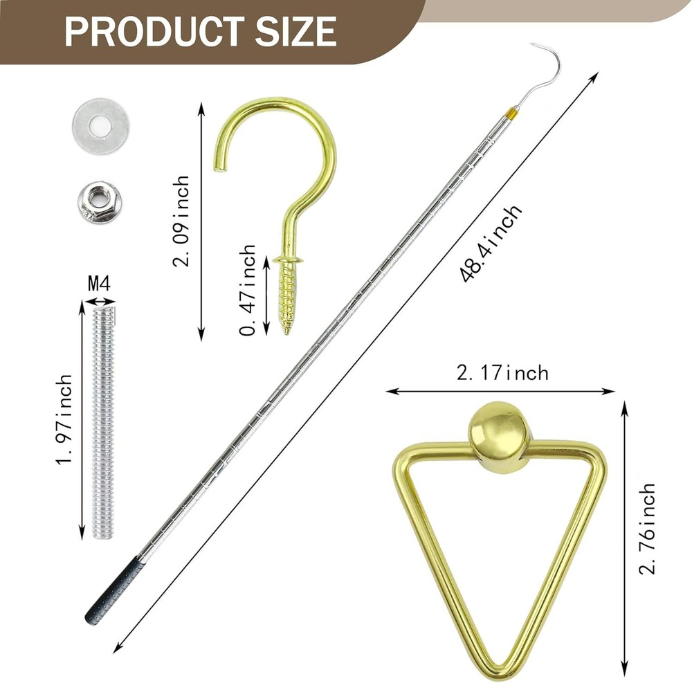 Attic Ladder Pull System Kit,Attic Pull System Hook Set Replacement for Cord ...