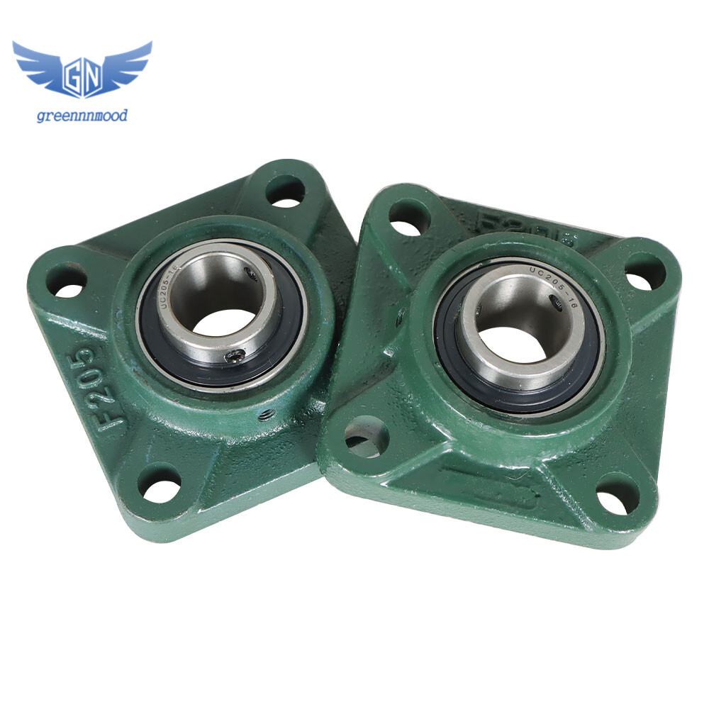 2 Piece UCF205-16 Solid Base Pillow Block Flange Mounted Bearing 1" Bore 4 Bolt