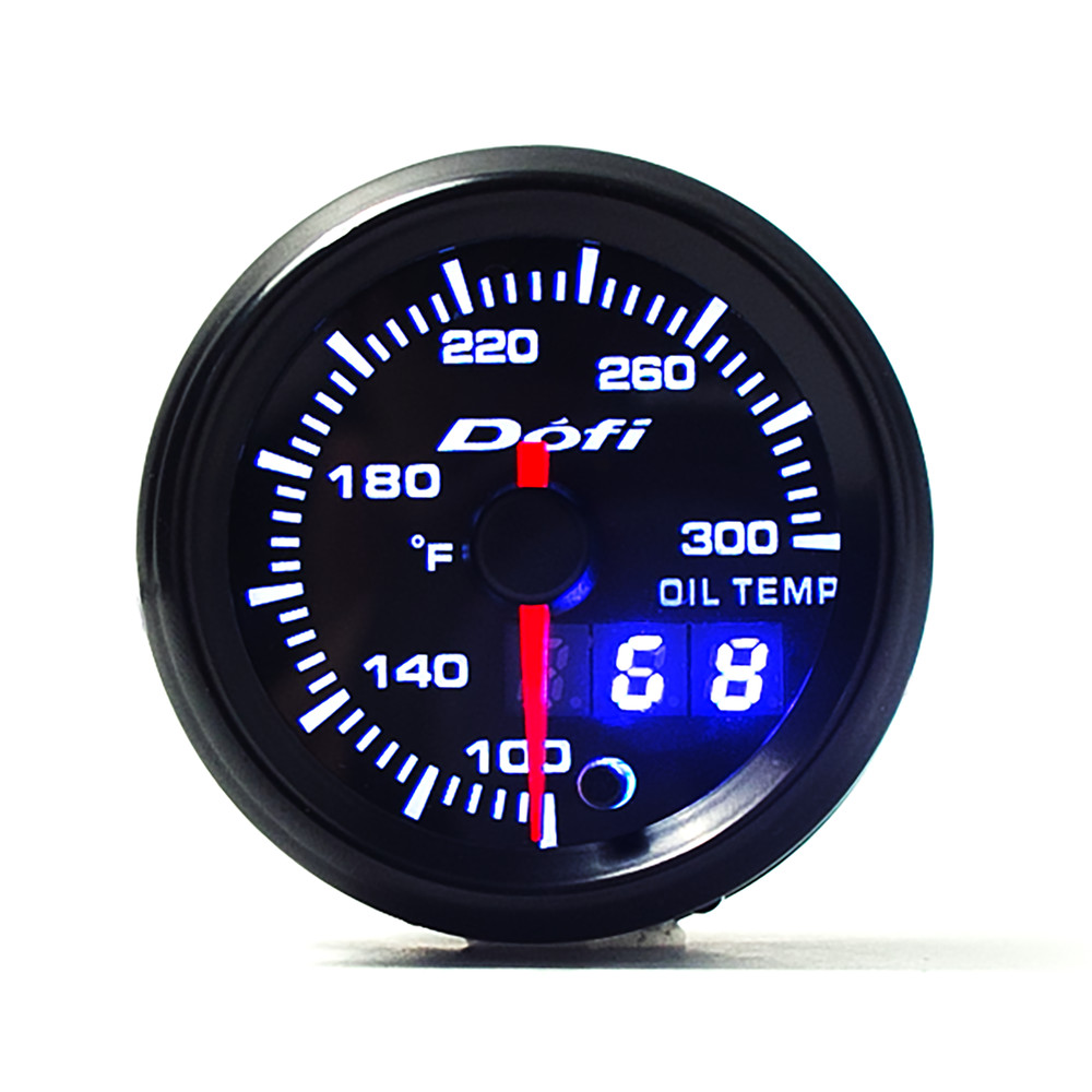 2" 52mm Digital & Pointer 7 Color LED Oil Temp Gaue Oil Temperature Meter+Sensor